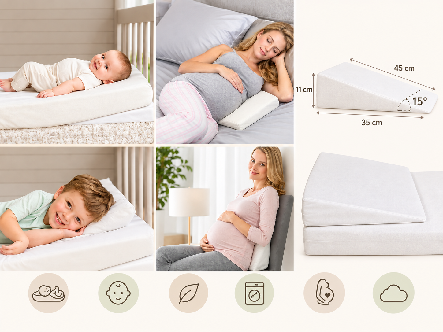 almohada anti reflujo para Bebés - Imagen 4